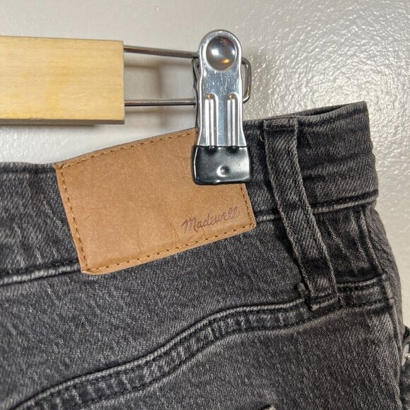 Madewell Perfect Vintage Straight Jeans Size 32 Frayed Hem Lunar Wash Black - Picture 8 of 11